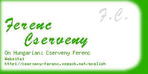 ferenc cserveny business card